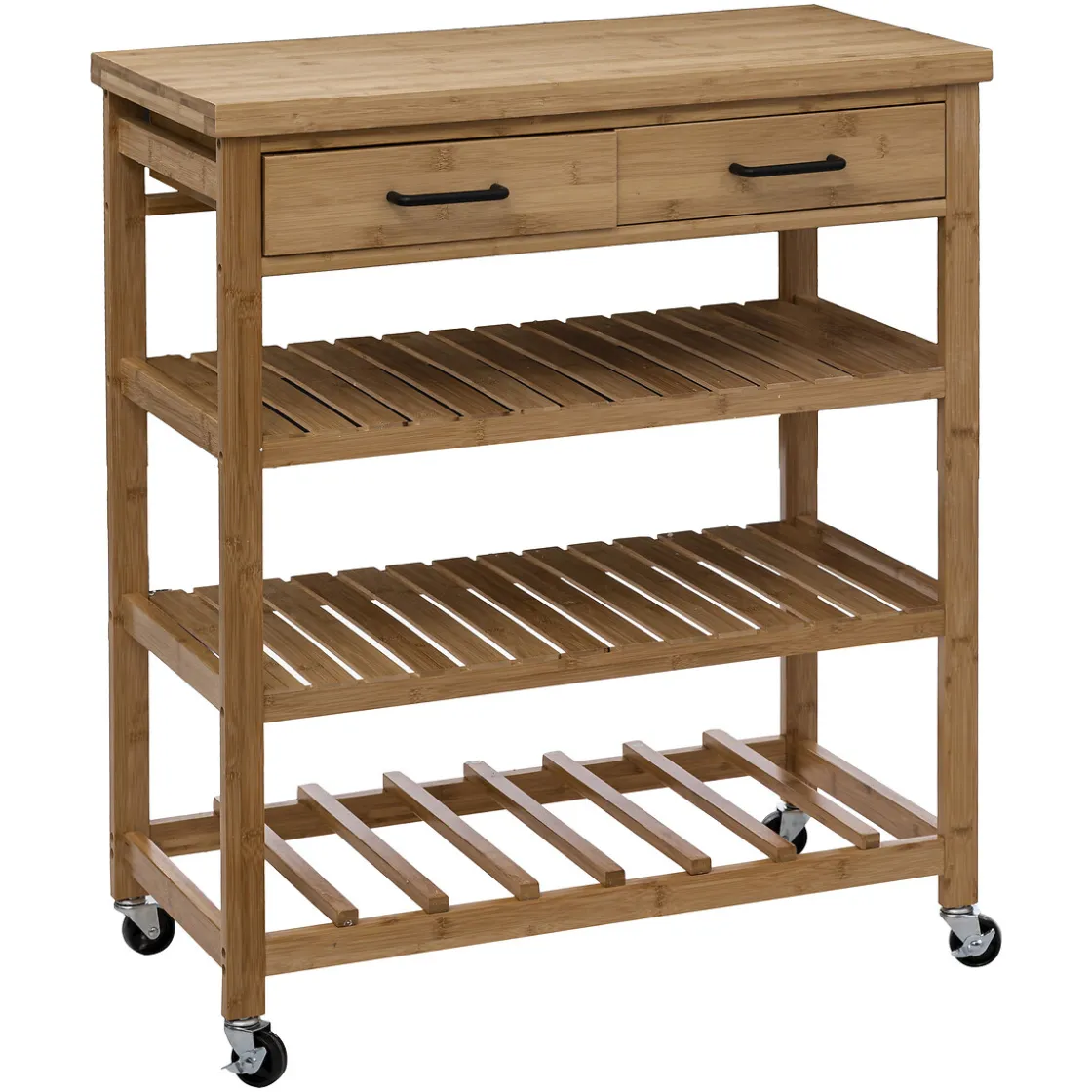 5five Muebles Y Carros De Apoyo>Carrito auxiliar de cocina de bambú c/3 estantes