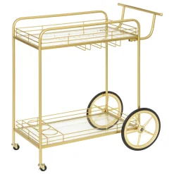 atmosphera Muebles Y Carros De Apoyo|Estilo Contemporaneo>Carrito auxiliar dorado de metal DOLCE RIVIERA