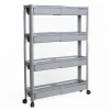 Carros De Soporte>Carrito auxiliar gris extensible con 4 cestos