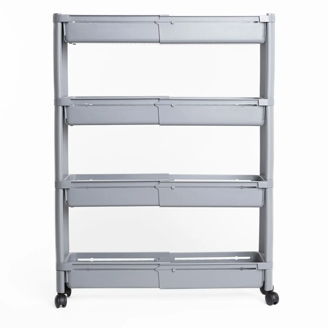 Carros De Soporte>Carrito auxiliar gris extensible con 4 cestos