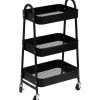 Muebles Con Lavabo Y Auxiliares>Carrito Para Baño Metal Negro Con Ruedas