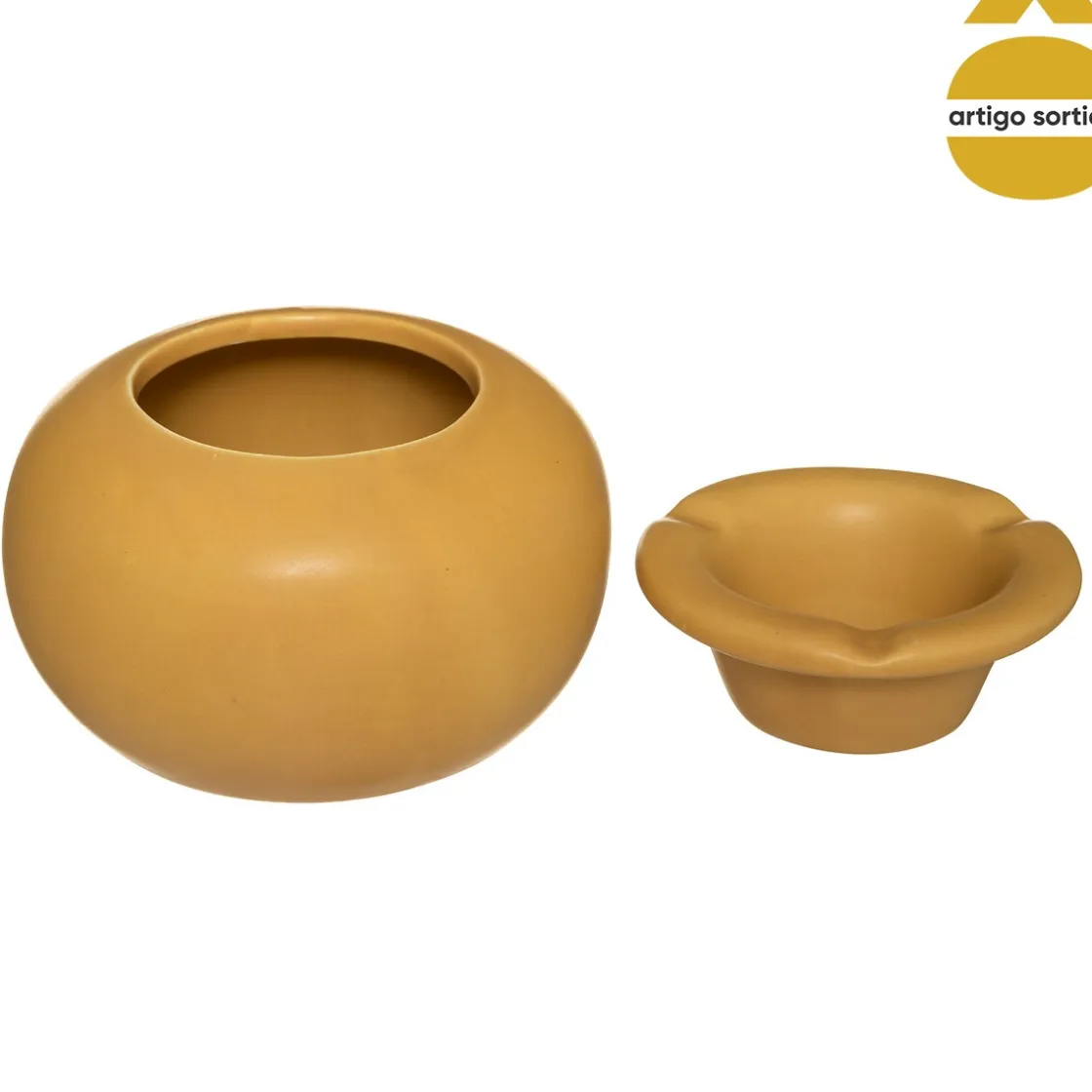 atmosphera Accesorios|Estilo Contemporaneo>Cenicero Redondo De Cerámica 12.5x8Cm