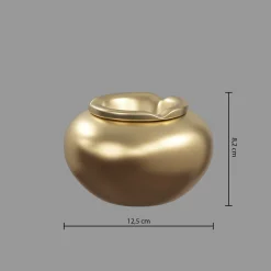 atmosphera Accesorios|Estilo Contemporaneo>Cenicero Redondo Dorado 12.5x8Cm