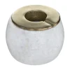 atmosphera Accesorios|Estilo Contemporaneo>Cenicero Redondo Mármol Blanco 12x9.5Cm