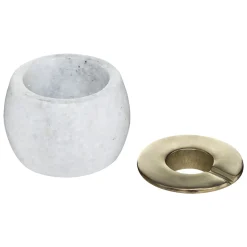 atmosphera Accesorios|Estilo Contemporaneo>Cenicero Redondo Mármol Blanco 12x9.5Cm