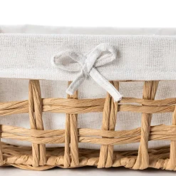 Cestas De Almacenamiento>Cesta baño natural y lino 20x28cm