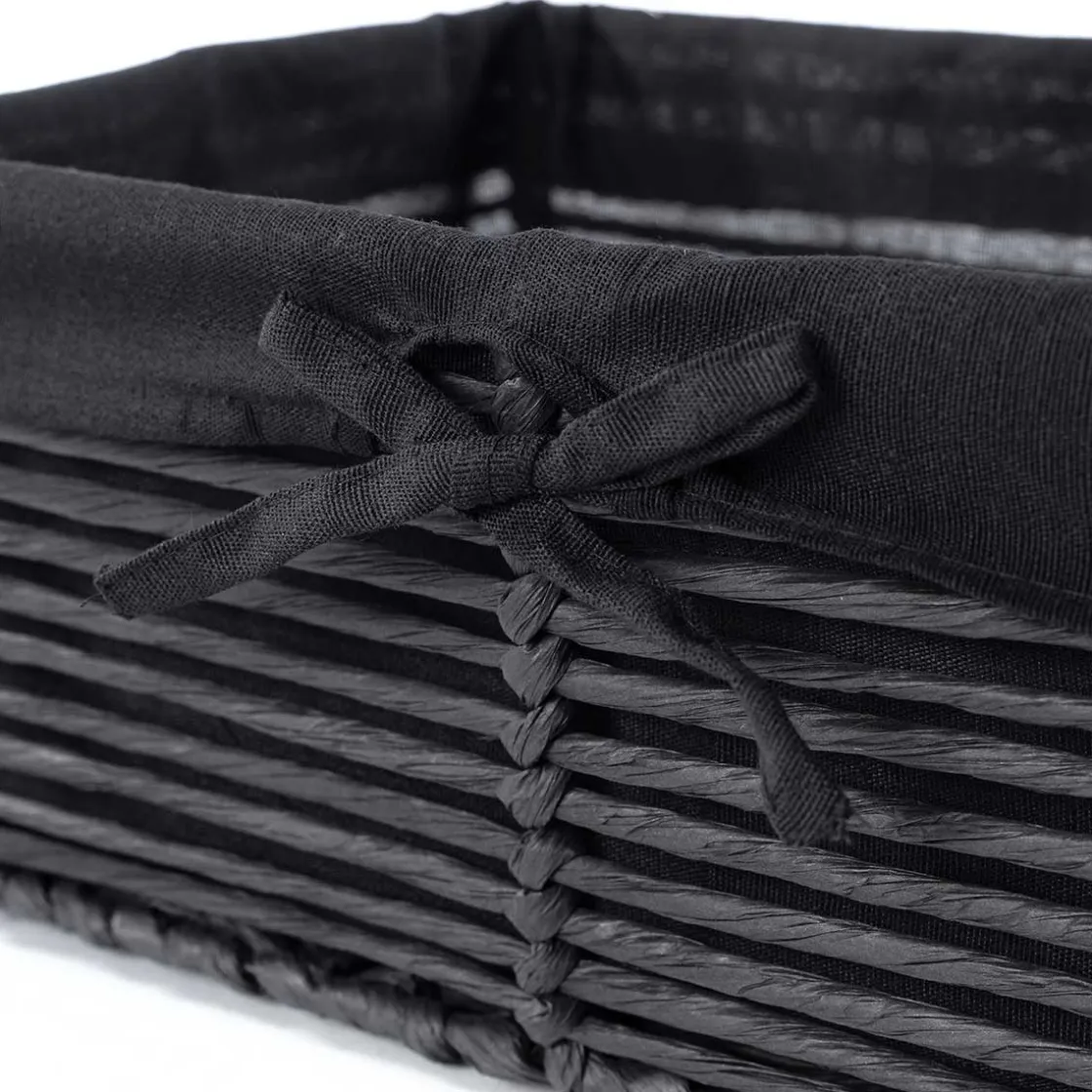 Cestas De Almacenamiento>Cesta baño negra 27x39cm