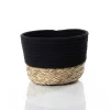 Cestas De Almacenamiento>Cesta baño negro natural 20x25cm