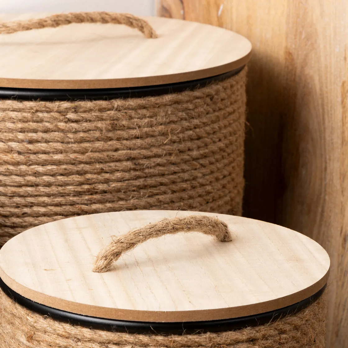 atmosphera Cestas Y Baúles>Cesta con tapa beige 38x25cm