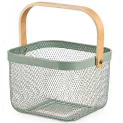 Encimera Y Lavavajillas>Cesta cuadrada de metal verde