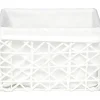 Cestas De Almacenamiento>Cesta de baño blanca forrada con tejido 15x19cm
