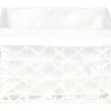 Cestas De Almacenamiento>Cesta de baño blanca forrada con tejido 18x21cm