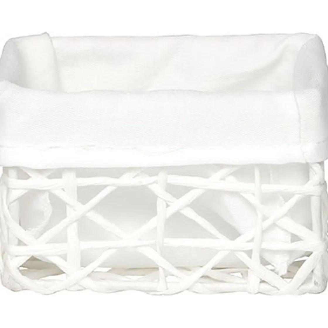 Cestas De Almacenamiento>Cesta de baño blanca forrada con tejido