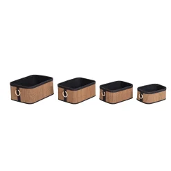 Cestas De Almacenamiento>Cesta de baño de bambú con asa de madera 26x36cm