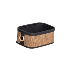 Cestas De Almacenamiento>Cesta de baño de bambú con asa de madera 18x28cm