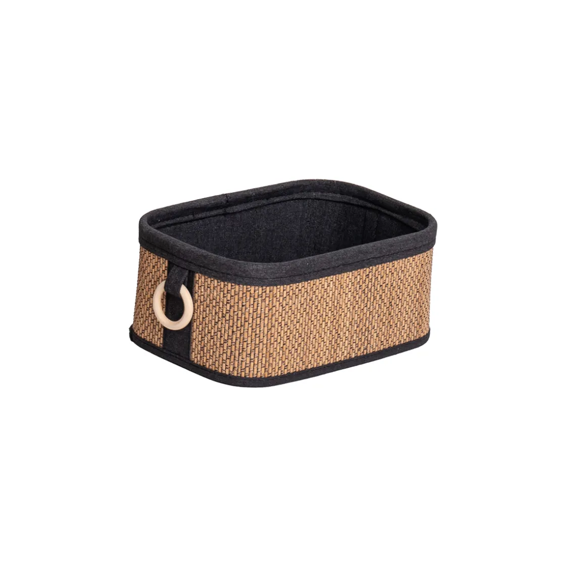 Cestas De Almacenamiento>Cesta de baño de bambú con asa de madera 18x28cm