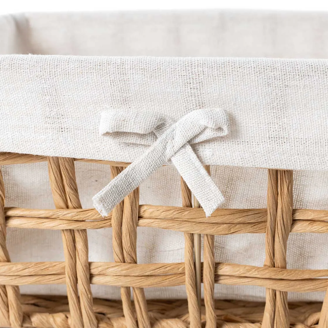 Cestas De Almacenamiento>Cesta de baño natural y lino 24x32cm