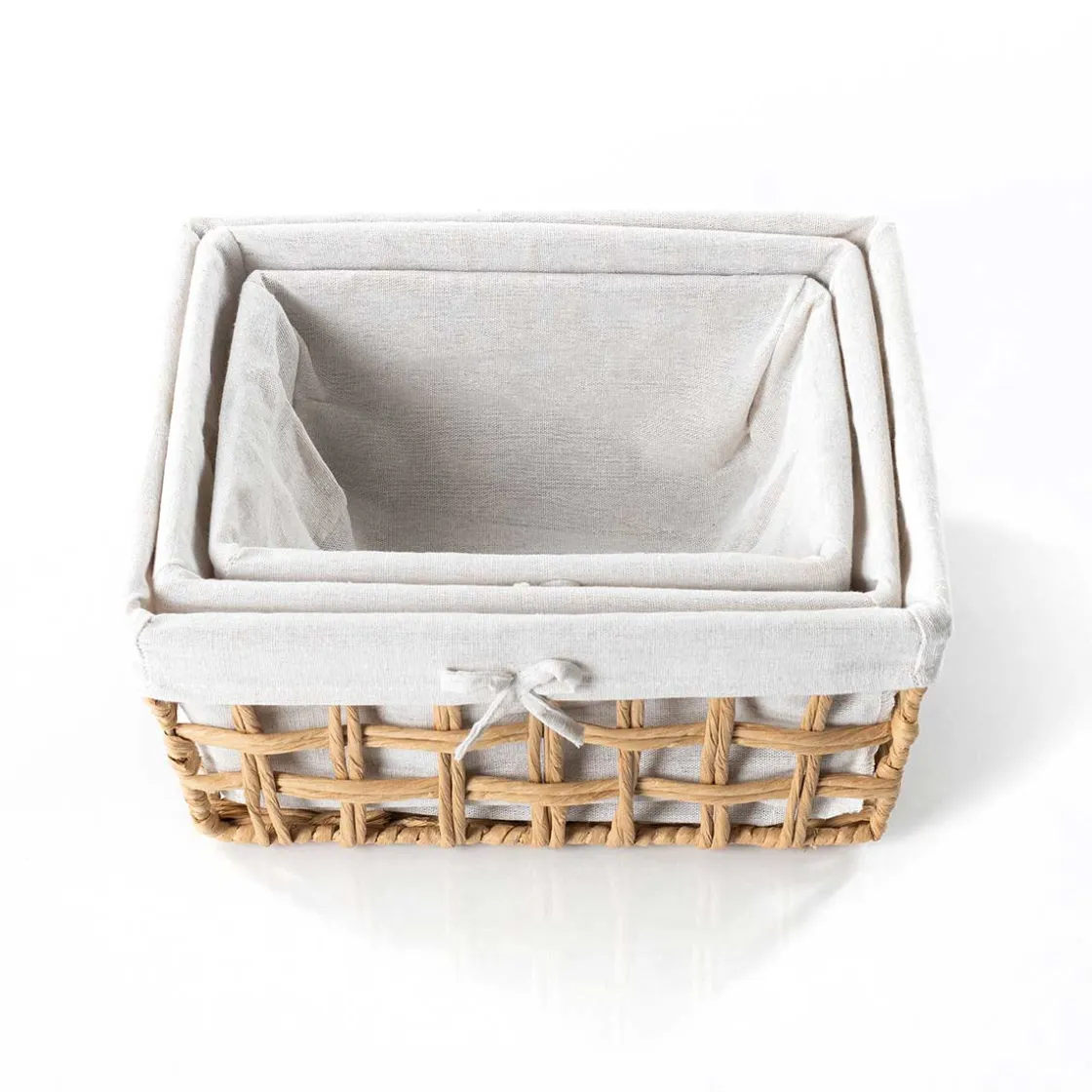 Cestas De Almacenamiento>Cesta de baño natural y lino 24x32cm