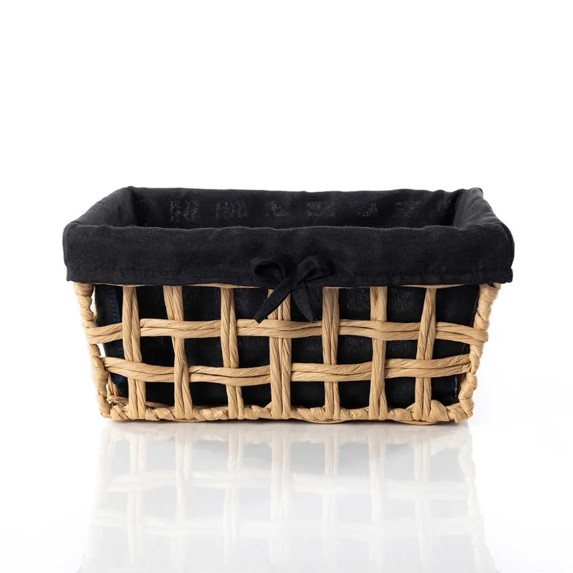 Cestas De Almacenamiento>Cesta de baño negra y beige 24x32cm
