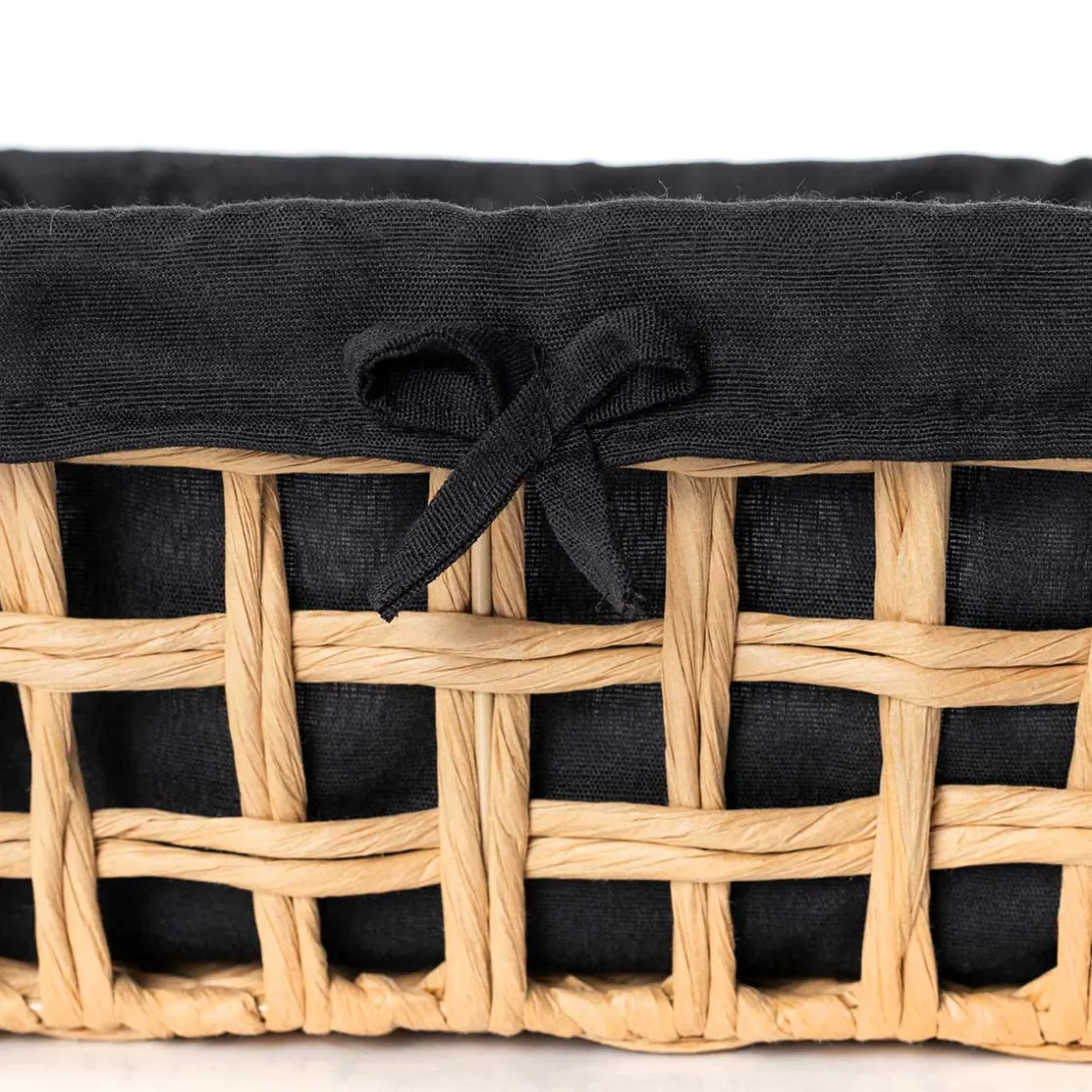 Cestas De Almacenamiento>Cesta de baño negra y beige 20x28cm