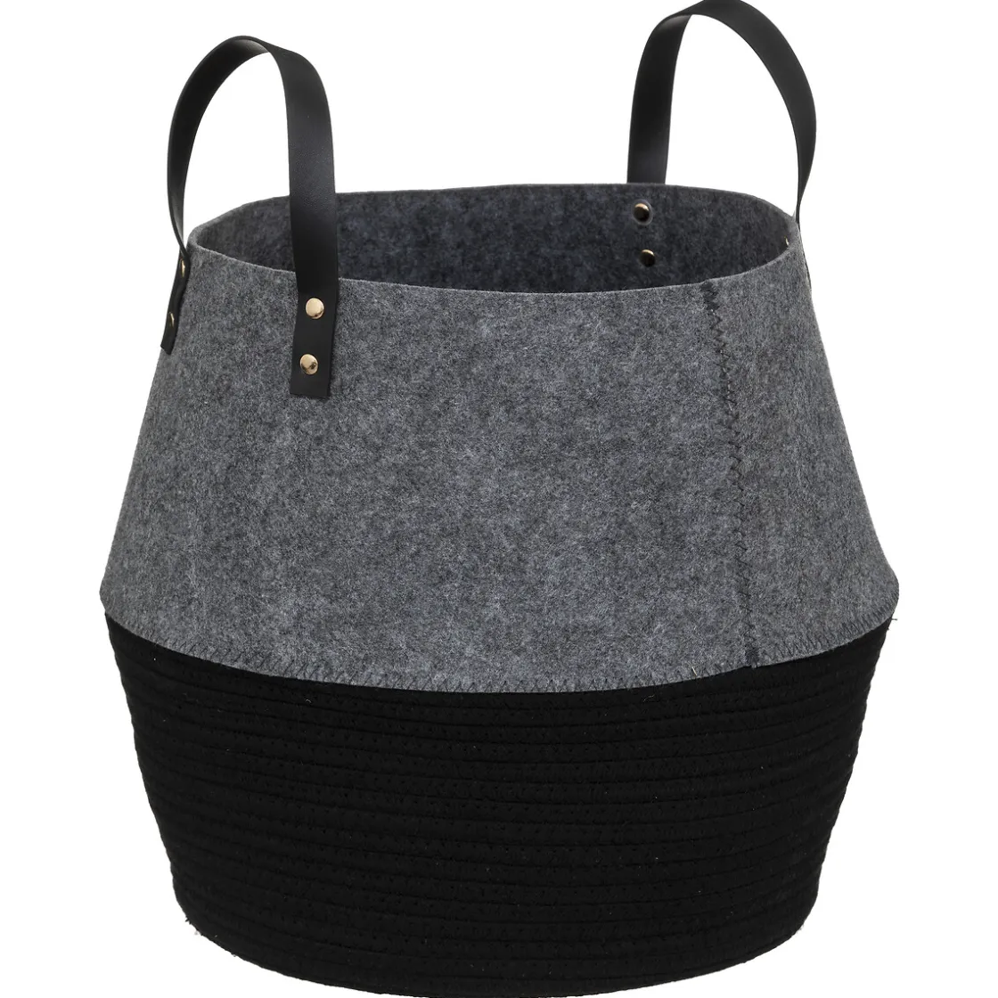 atmosphera Cestas Y Baúles>Cesta de fieltro gris y negro SOUL 39cm