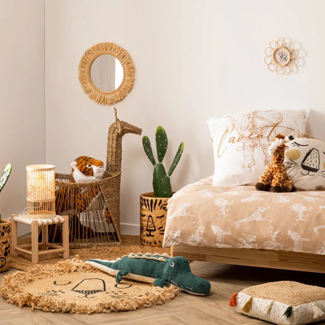 atmosphera4kids Almacenamiento>Cesta De Jirafa Beige 60x33x78.5Cm