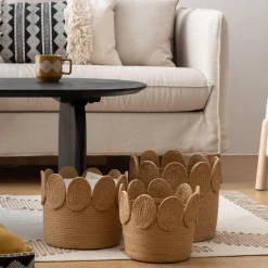 atmosphera Cestas Y Baúles|Estilo Étnico>Cesta De Rafia Beige Inu 26cm