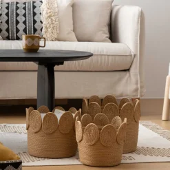 atmosphera Cestas Y Baúles|Estilo Étnico>Cesta De Rafia Beige Inu 29cm