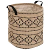 atmosphera Cestas Y Baúles>Cesta decorada VALY beige y negro de yute 32cm