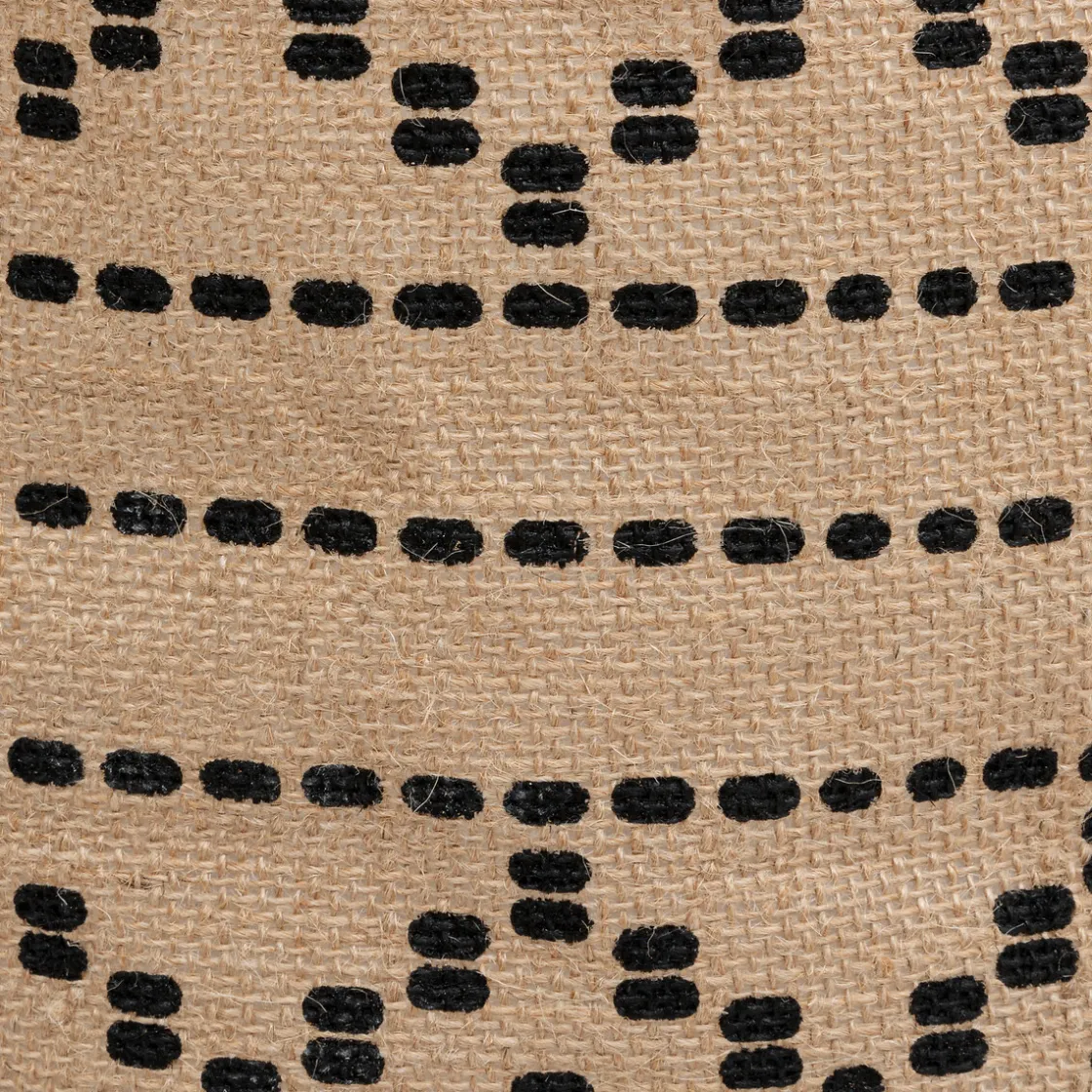atmosphera Cestas Y Baúles>Cesta decorada VALY beige y negro de yute 32cm