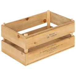 atmosphera Cestas Y Baúles|Estilo Rústico>Cesta Lit Beige De Madera 19x30cm