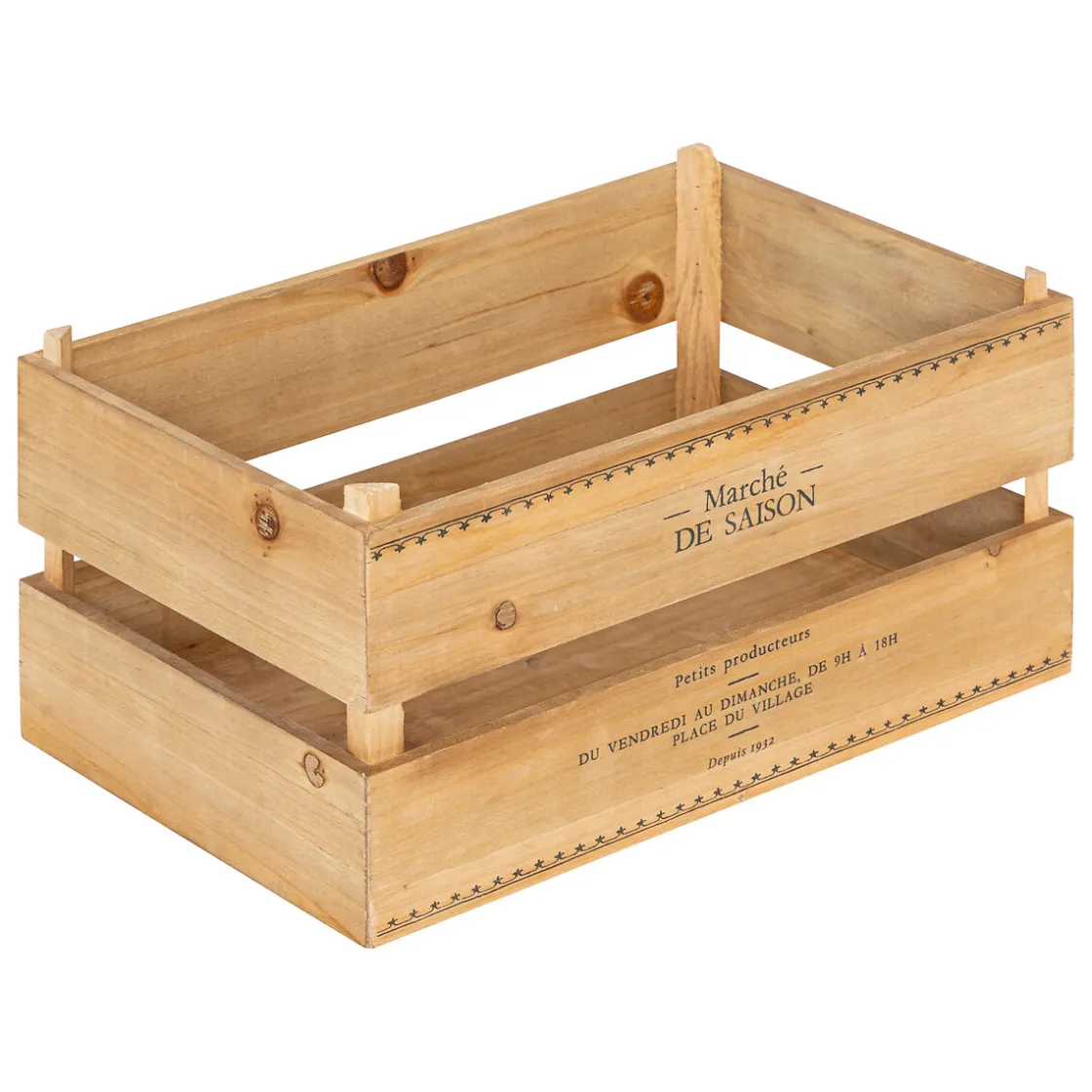 atmosphera Cestas Y Baúles|Estilo Rústico>Cesta Lit Beige De Madera 19x30cm