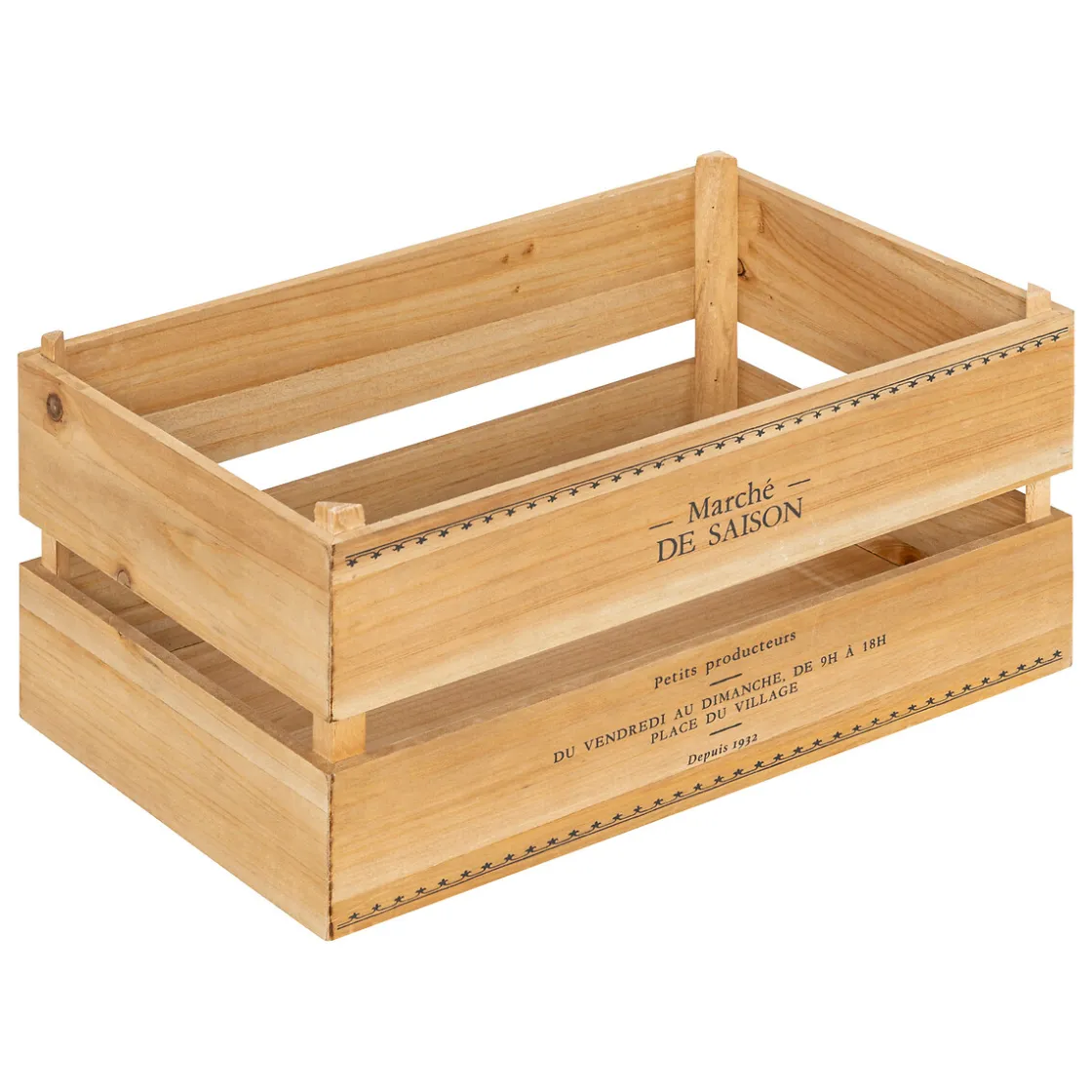 atmosphera Cestas Y Baúles|Estilo Rústico>Cesta Lit Beige De Madera 22x35cm