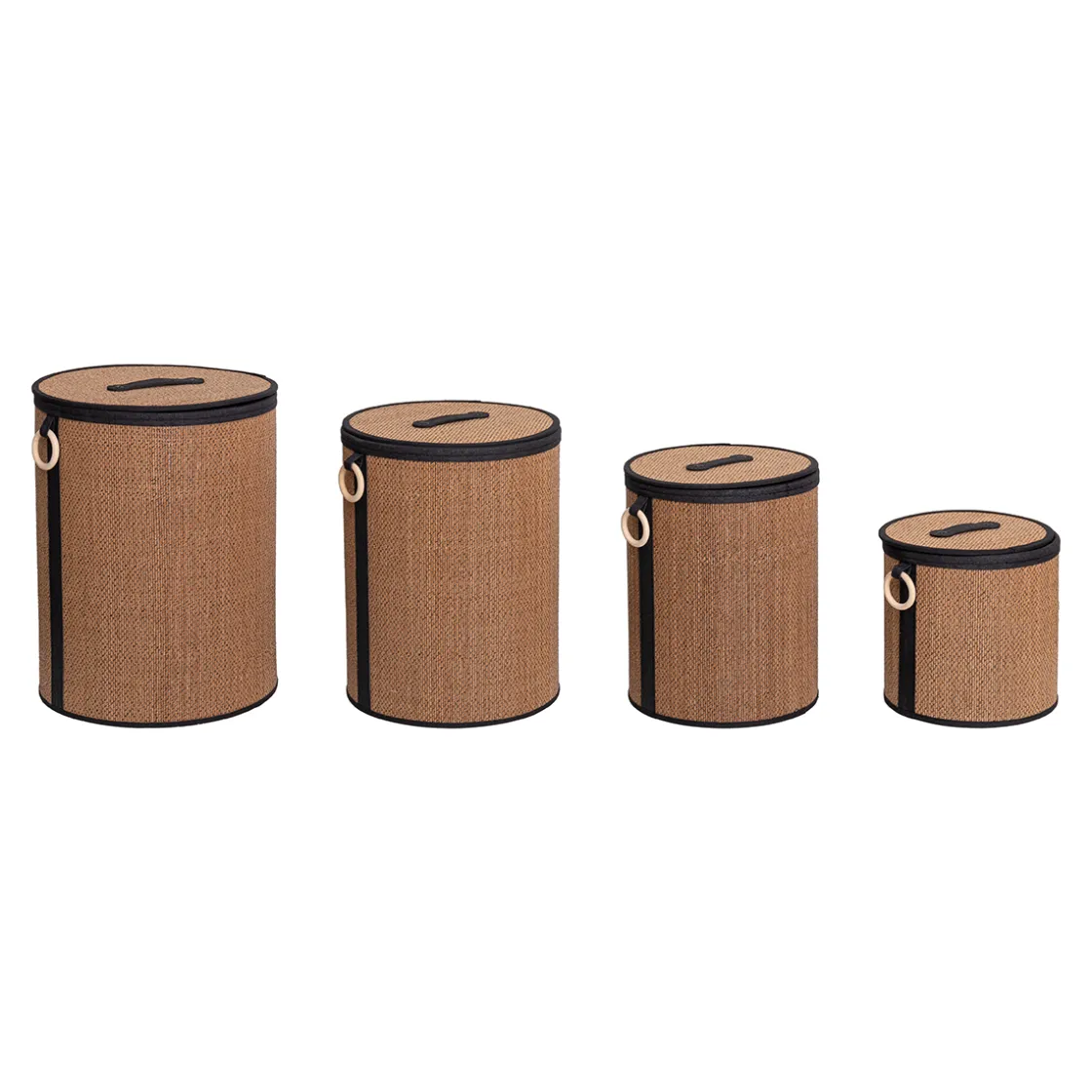 Cestas Para La Ropa Sucia>Cesta para colada con tapa y asa de madera 29cm