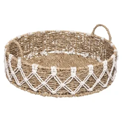 atmosphera Cestas Y Baúles>Cesta Redonda De Macramé 38.5x15.5Cm
