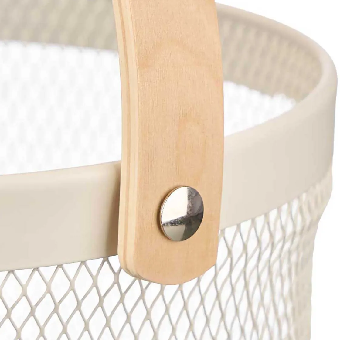 Encimera Y Lavavajillas>Cesta redonda de metal blanco 25.5cm