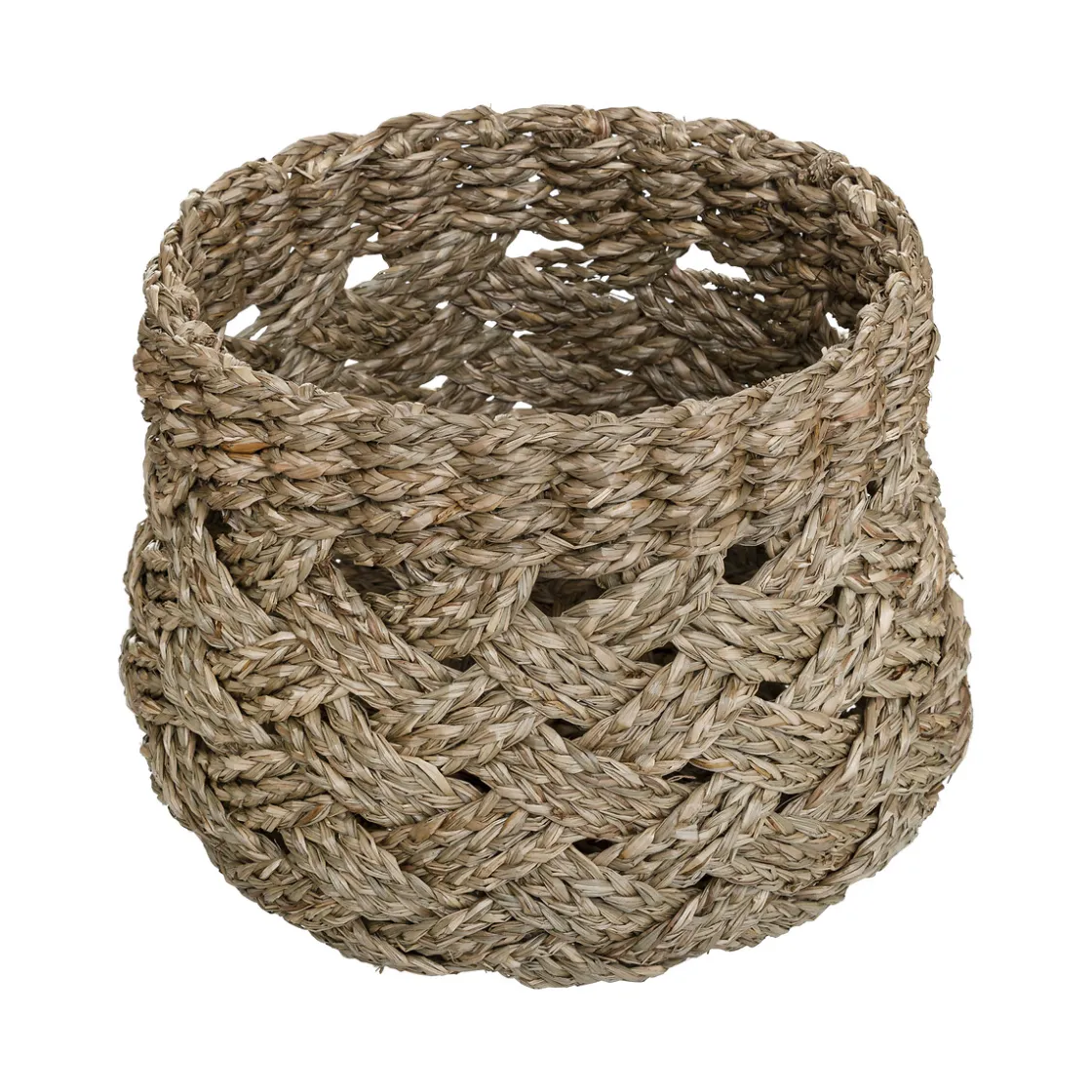 atmosphera Cestas Y Baúles>Cesta redonda de seagrass 32x23cm