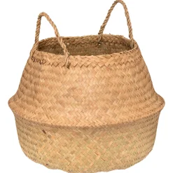 atmosphera Cestas Y Baúles>Cesta Seagrass Con Asas Natural 40x40Cm