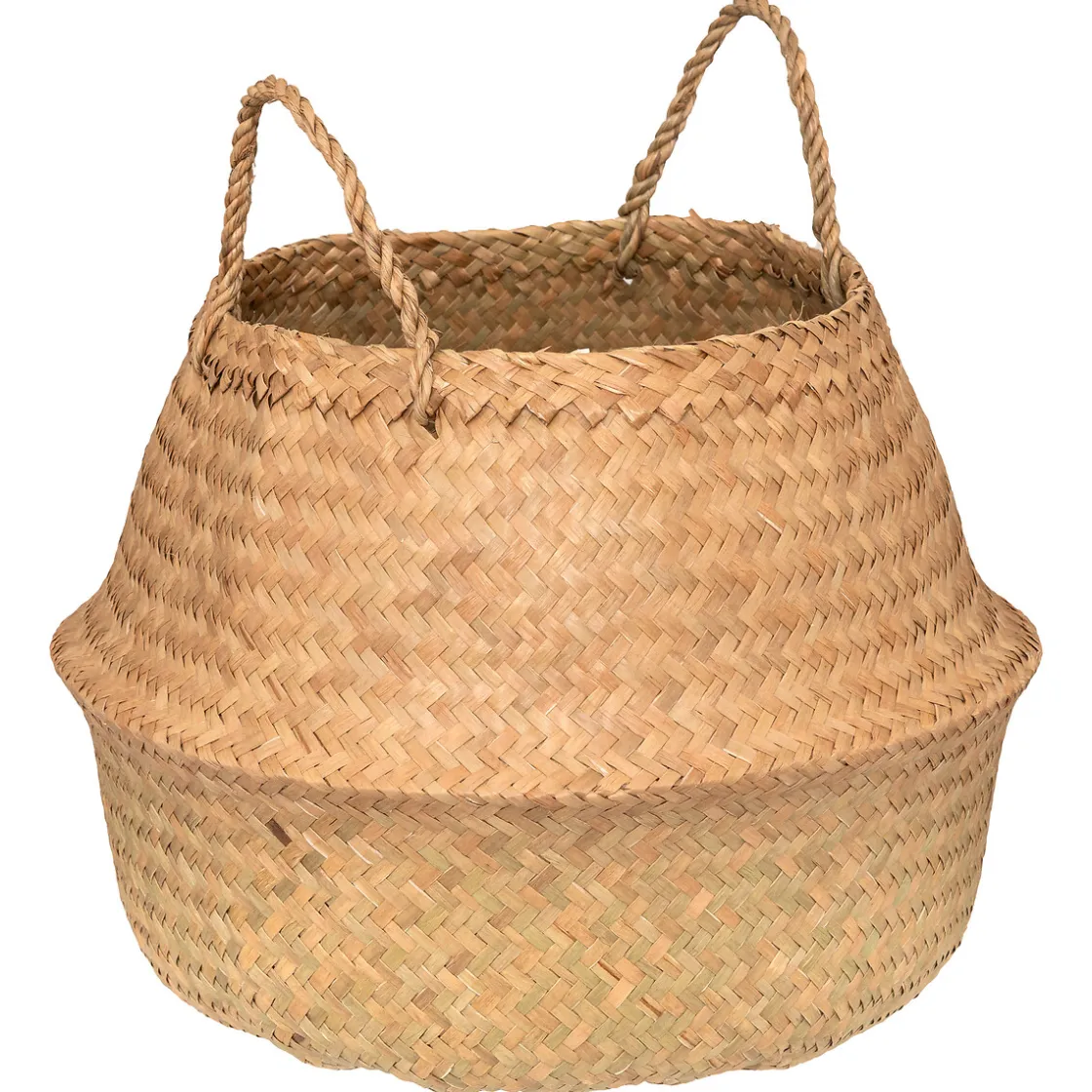 atmosphera Cestas Y Baúles>Cesta Seagrass Con Asas Natural 40x40Cm
