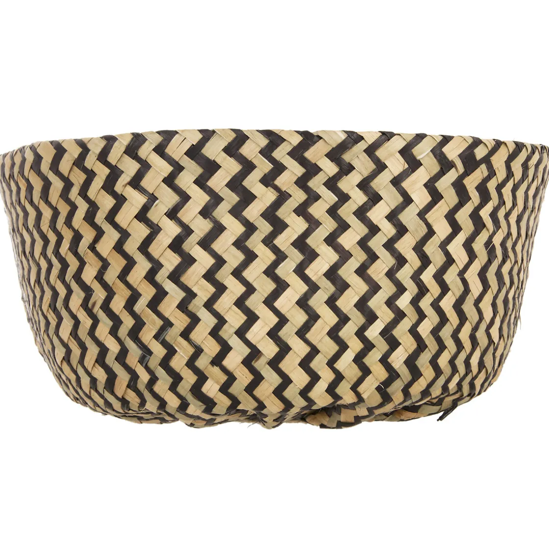 atmosphera Cestas Y Baúles>Cesta Seagrass Negra Con Asas 15x37Cm