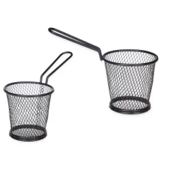 Degustación>Cesta Servir Metálica Negra 8x16x11.5