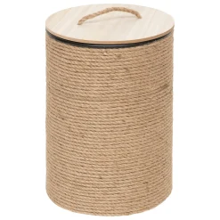 atmosphera Cestas Y Baúles>Cesto con tapa beige 43x30cm