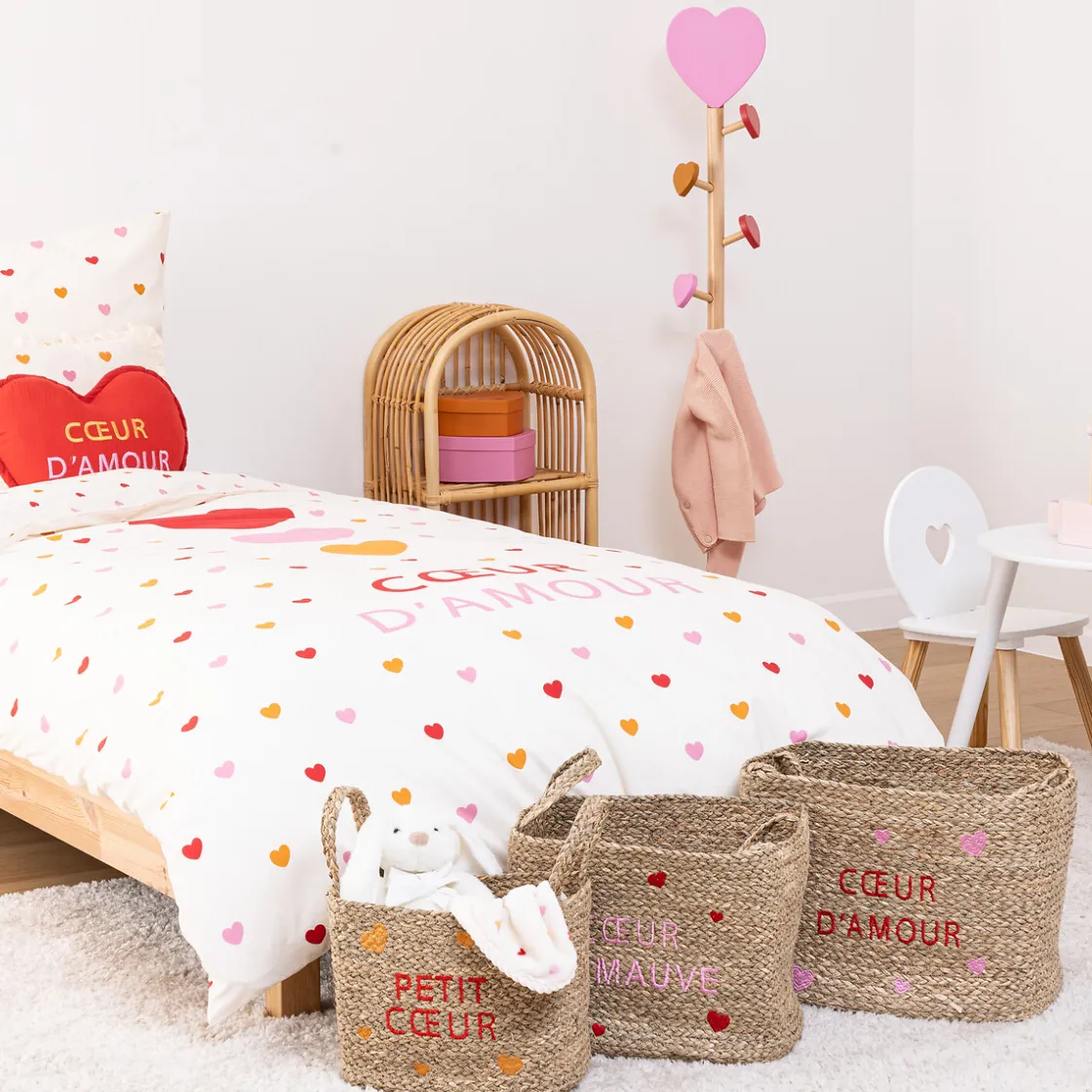 atmosphera4kids Almacenamiento>Cesto De Almacenaje Con Corazones