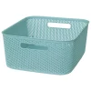 Cestas Y Palanganas>Cesto De Almacenaje De Crochet Azul 11L