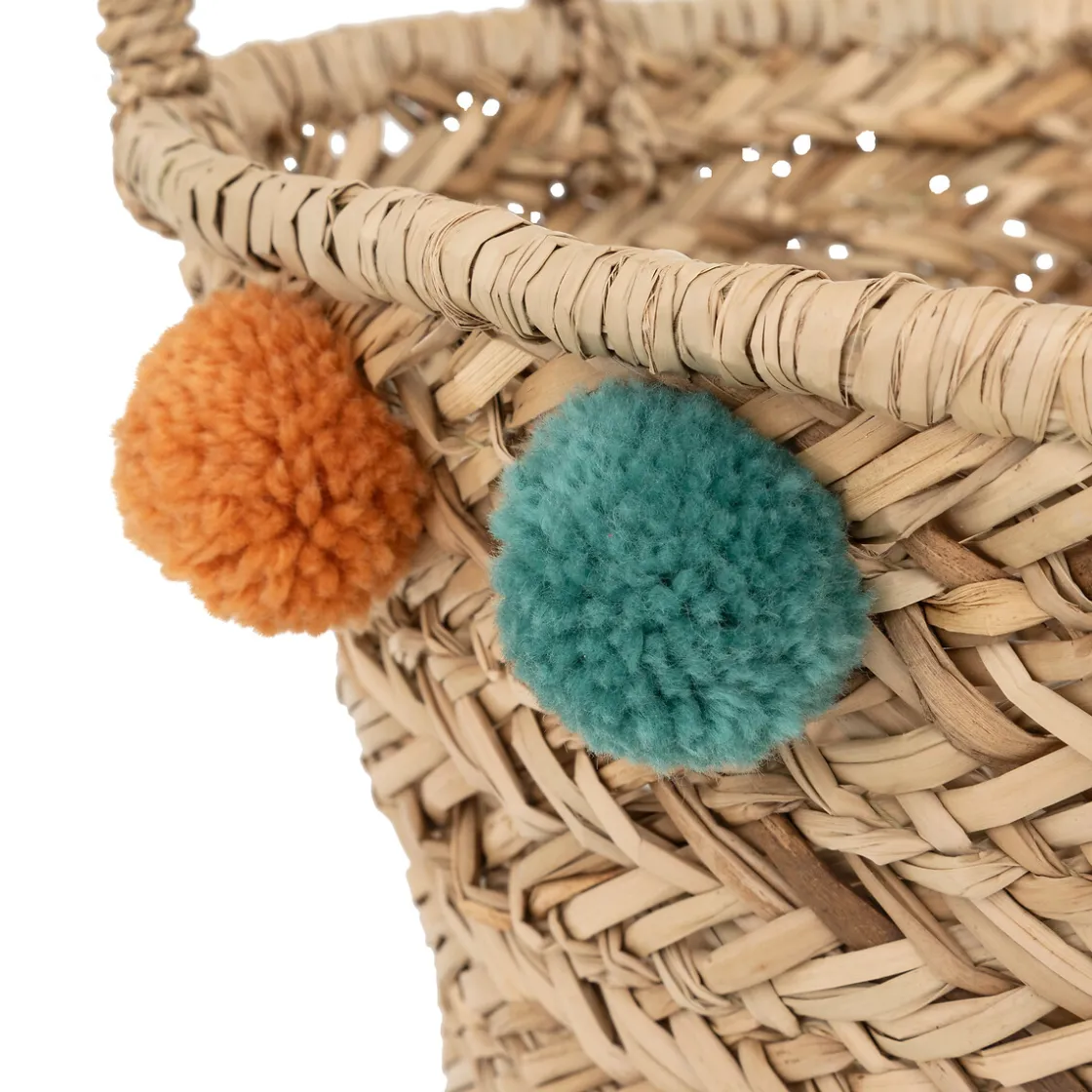 atmosphera4kids Almacenamiento>Cesto De Almacenaje De Leopardo Con Pompones
