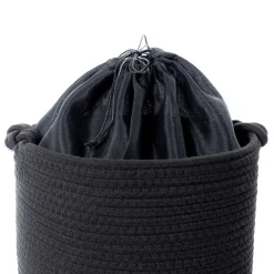Cestas Para La Ropa Sucia>Cesto de baño negro y natural 45cm