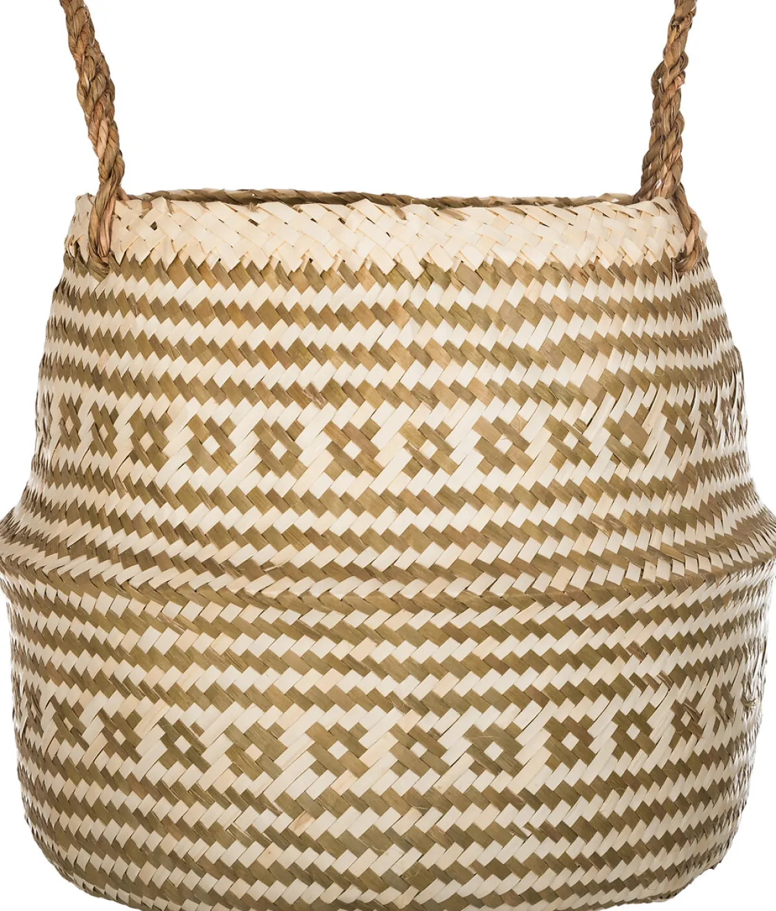 atmosphera Cestas Y Baúles>Cesto Decorativo Con Asas Beige 35x30Cm