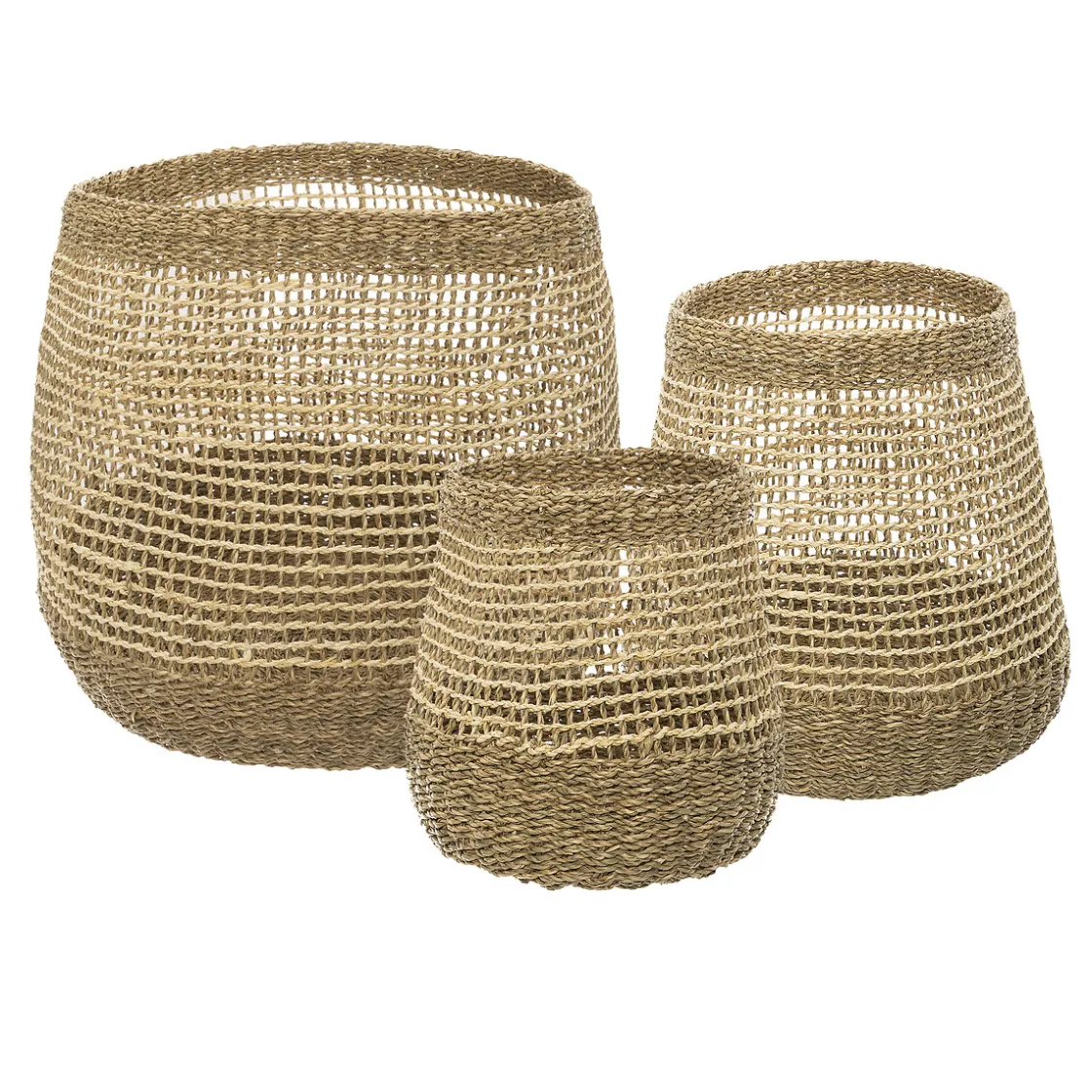atmosphera Cestas Y Baúles|Estilo Étnico>Cesto Redondo Ajoure 26x26.5Cm