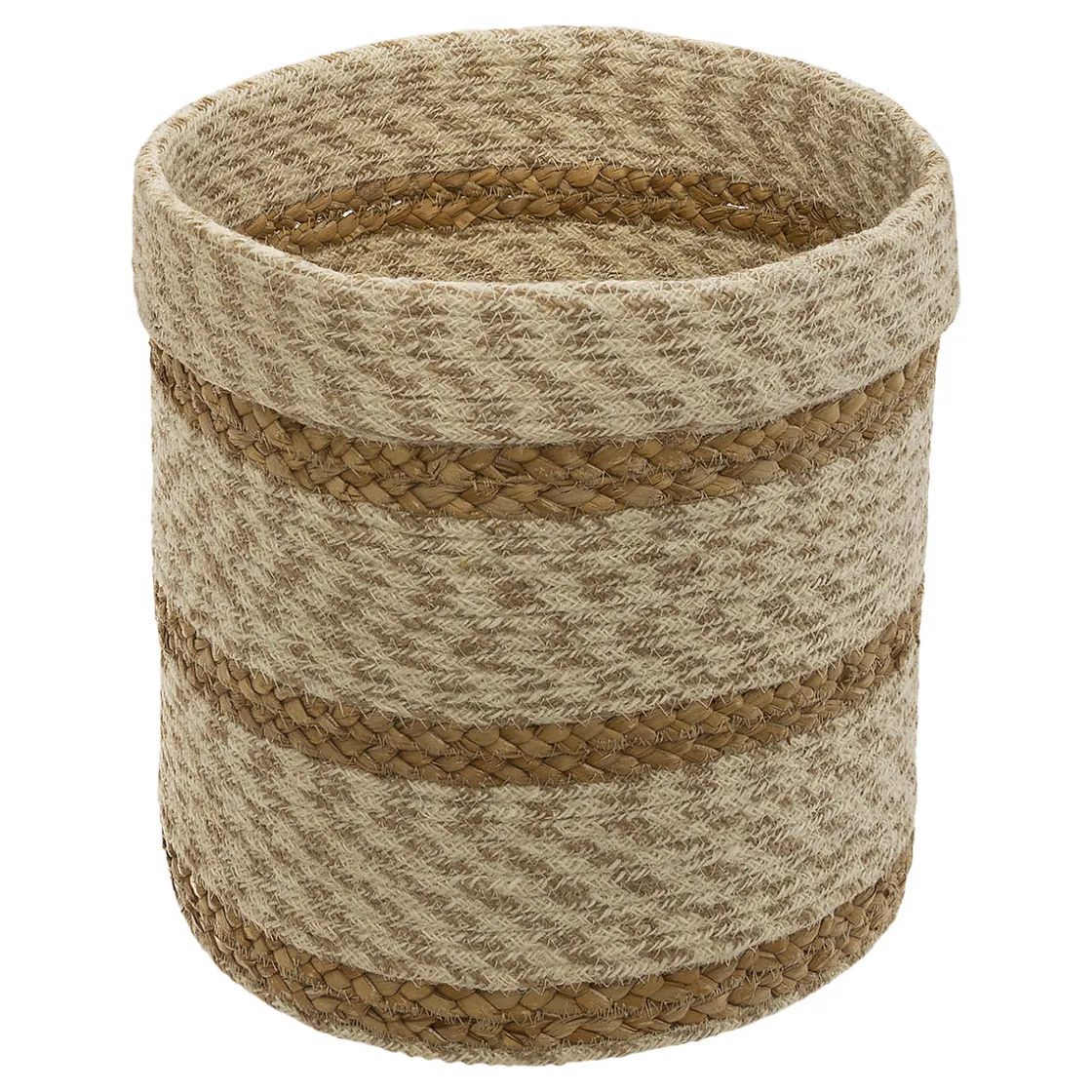 atmosphera Cestas Y Baúles|Estilo Rústico>Cesto Redondo Beige 26x25.5Cm