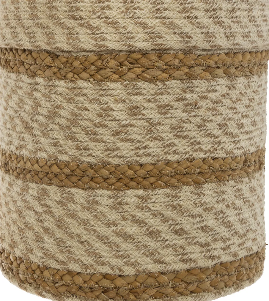 atmosphera Cestas Y Baúles|Estilo Rústico>Cesto Redondo Beige 26x25.5Cm